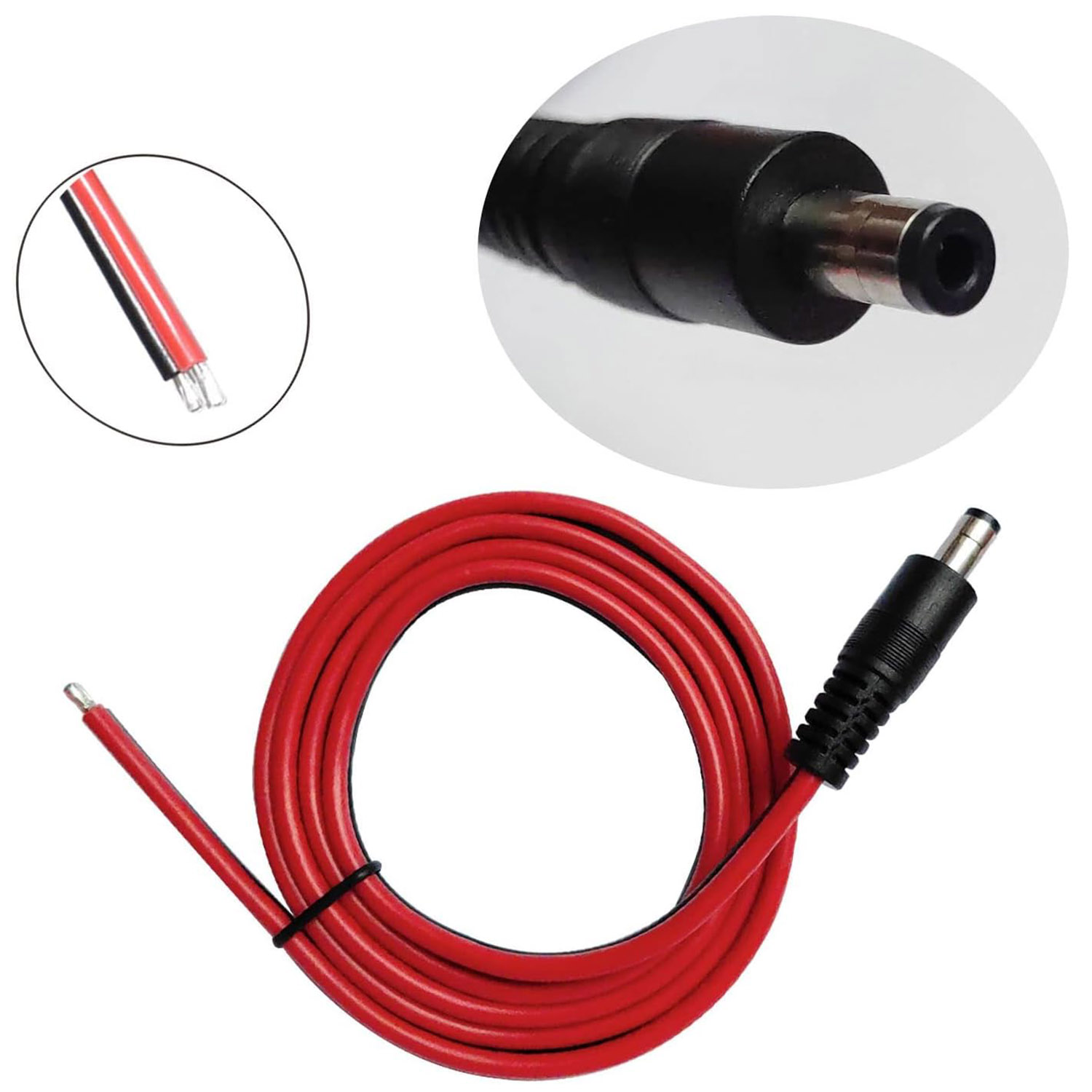 1pc 14AWG DC Power Supply 5.5m - đánh giá và giá Led El Wire